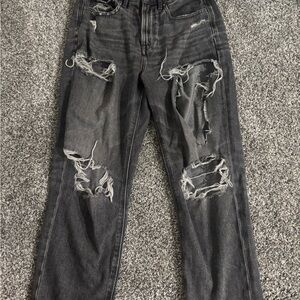 American Eagle Outfitters Black Distressed Jeans